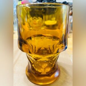 Vintage glass, amber colored, Georgian pattern. No blemishes.